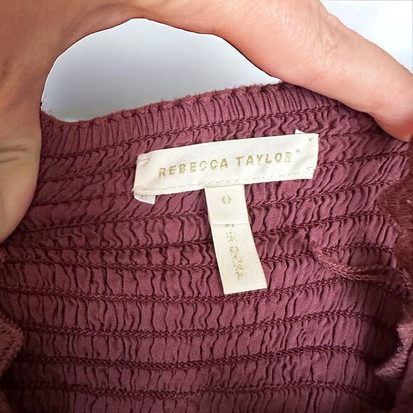 Revolve Rebecca Taylor Swiss Dot Chiffon Maxi Dress Pink Size 0 Party Sundress - Picture 2 of 8